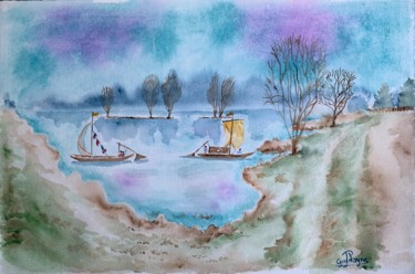绘画 标题为“La Loire” 由Guyle Rayne, 原创艺术品, 水彩