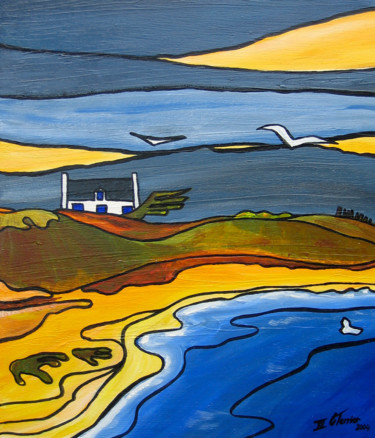 Peinture intitulée "Triptyque Breton 1c" par Guy Terrier, Œuvre d'art originale, Acrylique