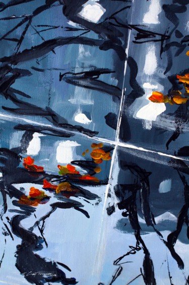 Painting titled "Tokyo, nuit de prin…" by Guy Terrier, Original Artwork, Acrylic