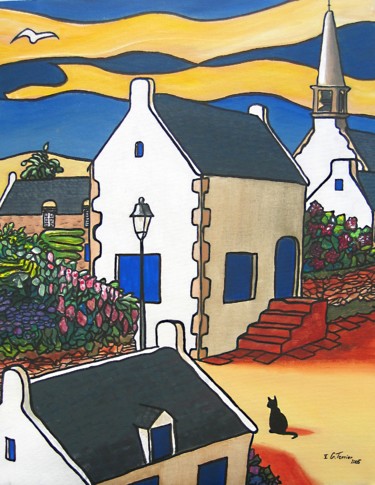 Malerei mit dem Titel "Inspiration Saint-J…" von Guy Terrier, Original-Kunstwerk, Acryl