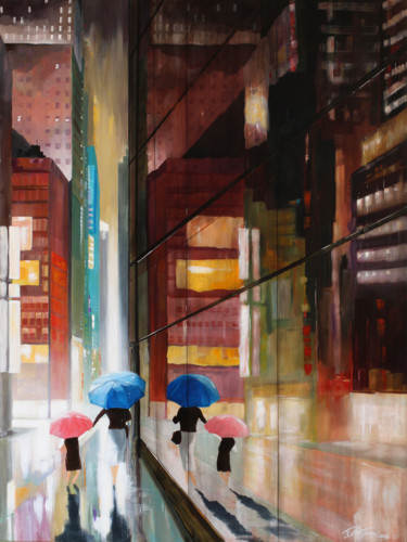 Malarstwo zatytułowany „Tokyo,le passage” autorstwa Guy Terrier, Oryginalna praca, Akryl