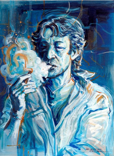 Malarstwo zatytułowany „Serge Gainsbourg” autorstwa Gwendal Lemercier, Oryginalna praca, Akryl