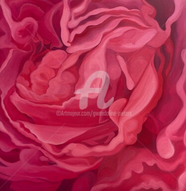 Painting titled "Fleur" by Gwendoline Pieters, Original Artwork, Oil Mounted on Wood Stretcher frame