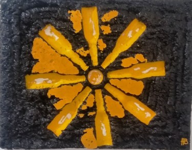 Sculpture titled "Fleur Orange" by Hervé Bichet, Original Artwork, Other