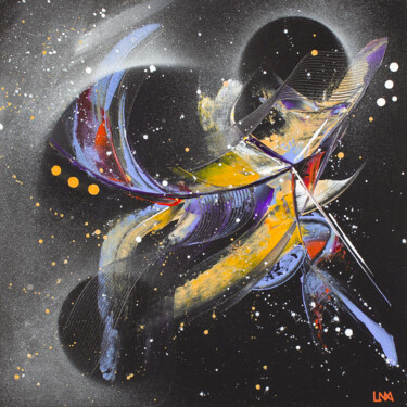 Malerei mit dem Titel "Galaxia" von Helena Monniello, Original-Kunstwerk, Acryl Auf Keilrahmen aus Holz montiert