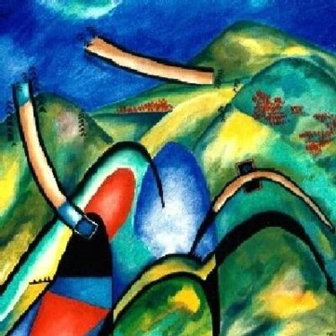 Peinture intitulée "La Vallée de Rêve (…" par H . Mortazavi, Œuvre d'art originale