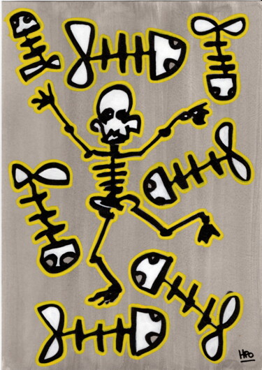 Peinture intitulée "Danse Macabre" par H Po, Œuvre d'art originale, Acrylique