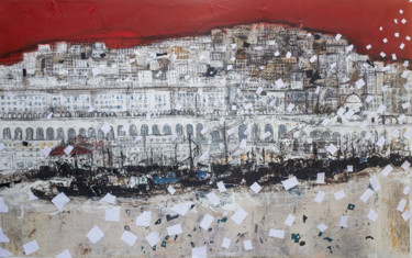 Картина под названием "les Pas des Marcheu…" - Habib Hasnaoui, Подлинное произведение искусства, Акрил