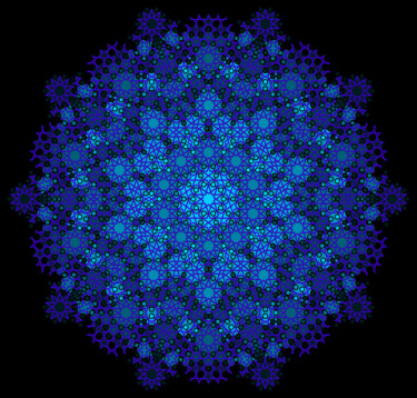 Arte digitale intitolato "Geometric Blue" da Kira Habyb Abud, Opera d'arte originale, Lavoro digitale 2D