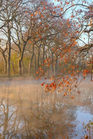 Photographie intitulée "Aube en rouge" par Herve L (Achel), Œuvre d'art originale, Photographie numérique