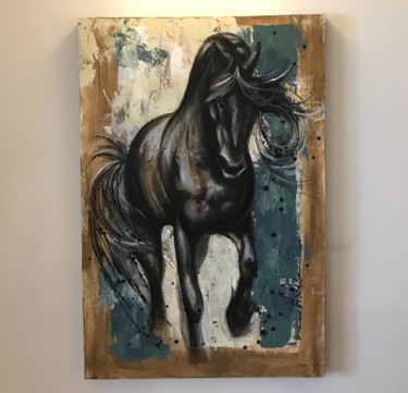 Schilderij getiteld "Wild Horse" door Hadis Jalalifar, Origineel Kunstwerk, Acryl