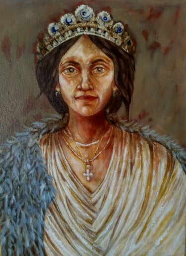 Painting titled "Queen" by Hadzi Natalija Milutinovic, Original Artwork, Oil