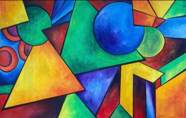 Peinture intitulée "Color Explosion" par Hafsa Khan, Œuvre d'art originale, Huile
