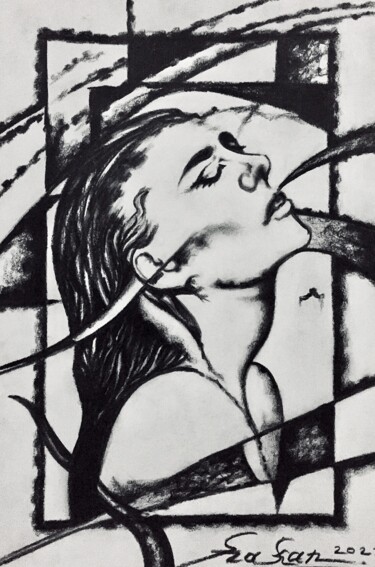 Tekening getiteld "Woman 9" door Hakan Art, Origineel Kunstwerk, Potlood