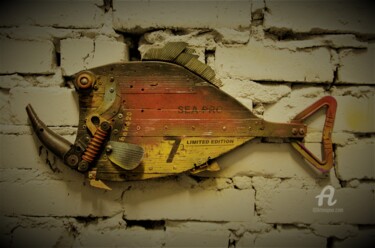 Скульптура под названием "Fish №7" - Hakaro, Подлинное произведение искусства, Металлы