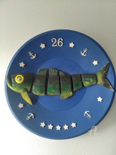 Sculpture intitulée "Fish №26" par Hakaro, Œuvre d'art originale, Bois
