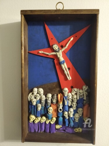 Sculpture titled "Икона" by Hakaro, Original Artwork, Wood