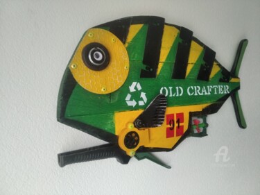 Sculpture titled "Old crafter 91" by Hakaro, Original Artwork, Wood