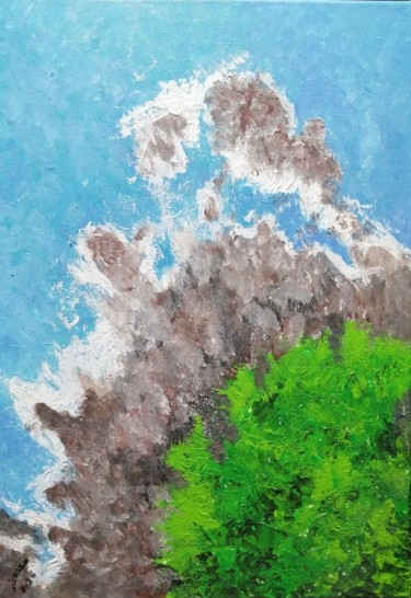 Картина под названием "Abstract nature" - Hala El Naggar, Подлинное произведение искусства, Акрил Установлен на Деревянная р…