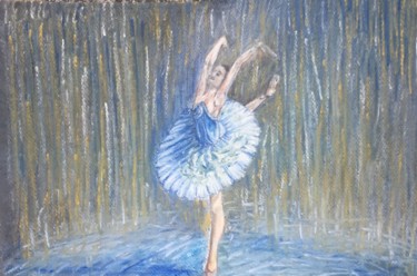 Painting titled "ballerina" by Hale Bilek, Original Artwork, Pastel