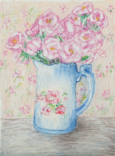 Drawing titled "Pink🌸" by Hale Bilek, Original Artwork, Pastel