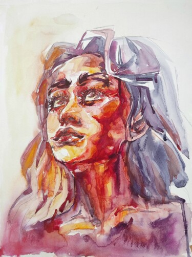 Schilderij getiteld "Pain. Part 31" door Halyna Yeremiichuk, Origineel Kunstwerk, Aquarel