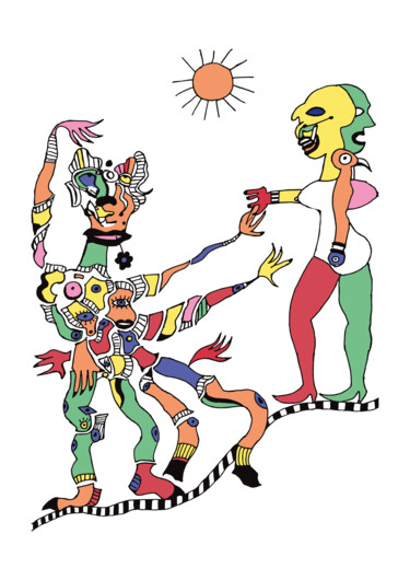 Arts numériques intitulée "Deux danseurs" par Hamti, Œuvre d'art originale, Travail numérique 2D
