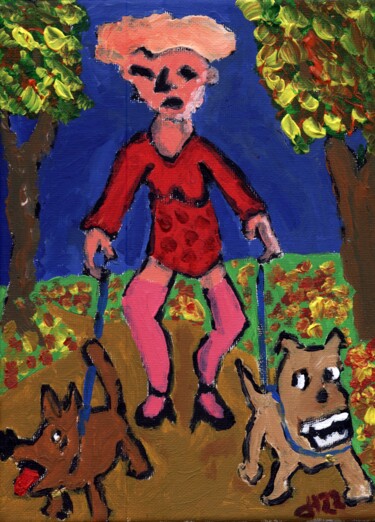 Malerei mit dem Titel "Herbstspaziergang m…" von Dieter Hamm, Original-Kunstwerk, Acryl
