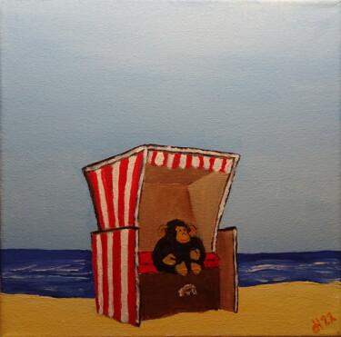 Painting titled "On the Beach" by Dieter Hamm, Original Artwork, Acrylic