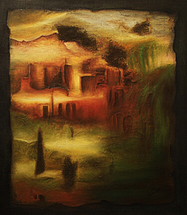 Peinture intitulée "L'odeur du boue" par Hamza Rhani, Œuvre d'art originale, Huile