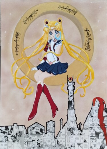 「Sailor des anneaux」というタイトルの絵画 Handfabdreamによって, オリジナルのアートワーク, アクリル ウッドパネルにマウント