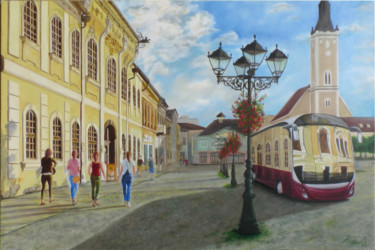 Картина под названием "Croocked mirroor on…" - Štefan Hangácsi, Подлинное произведение искусства, Масло