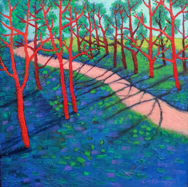 Peinture intitulée "Mangrove Forest" par Hangyu Li, Œuvre d'art originale, Huile