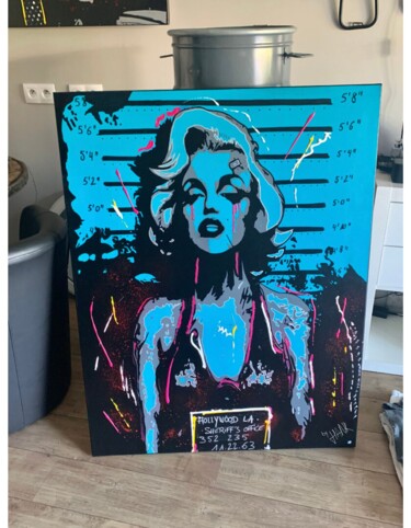 Pintura titulada "Marylin in Jail" por Hank, Obra de arte original, Acrílico Montado en Bastidor de camilla de madera