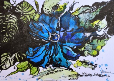 Drawing titled "Periwinkle2" by Hanna Chervonna, Original Artwork, Watercolor
