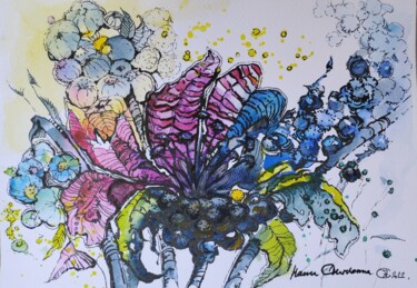 Disegno intitolato "Magic garden 2" da Hanna Chervonna, Opera d'arte originale, Acquarello