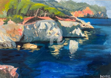 Painting titled "Crimean coast" by Hanna Kochet, Original Artwork, Gouache