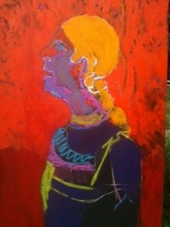 Painting titled "sourire" by Hanna Rees, Original Artwork