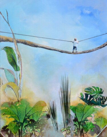 Pintura titulada "Boy in the jungle 2" por Hanneke Pereboom, Obra de arte original, Acrílico