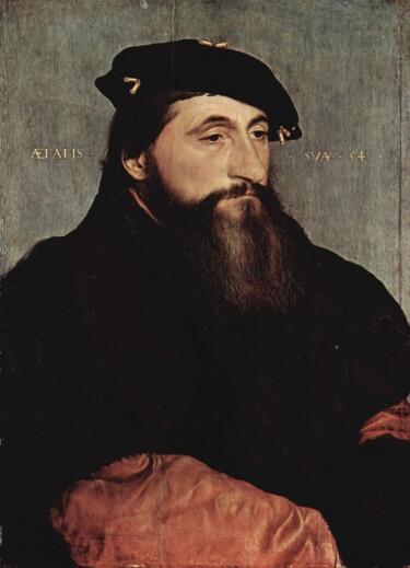 Schilderij getiteld "Portrait d'Antoine…" door Hans Holbein Le Jeune, Origineel Kunstwerk, Olie