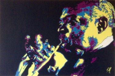 Malerei mit dem Titel "Oscar Peterson & Co…" von Hans Veltman, Original-Kunstwerk, Öl Auf Keilrahmen aus Holz montiert