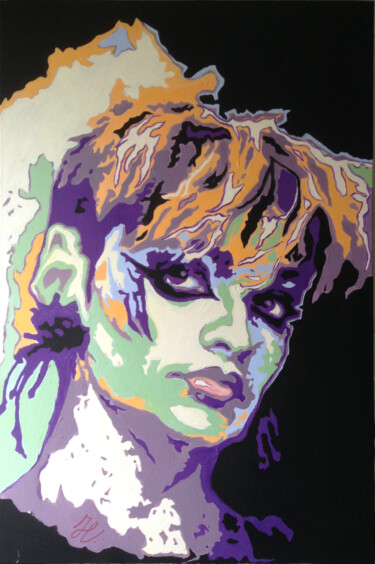 Malerei mit dem Titel "Nina Hagen pop art" von Hans Veltman, Original-Kunstwerk, Öl