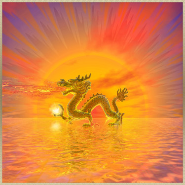 Arts numériques intitulée "dragon" par Harald Dastis, Œuvre d'art originale, Peinture numérique