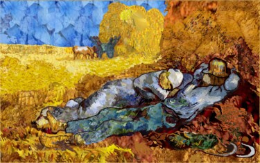 「Van Gogh Heuernte」というタイトルのデジタルアーツ Harald Odyによって, オリジナルのアートワーク, デジタル絵画