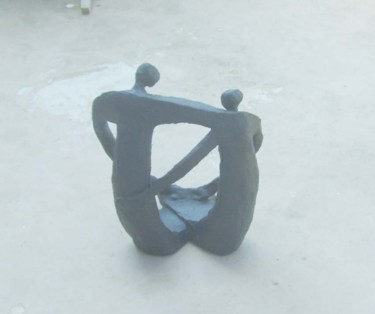 「Le couple」というタイトルの彫刻 S Eymond Laritazによって, オリジナルのアートワーク, しっくい