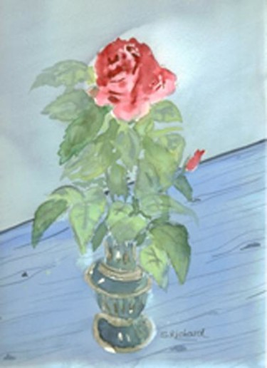 Peinture intitulée "La rose" par S Eymond Laritaz, Œuvre d'art originale