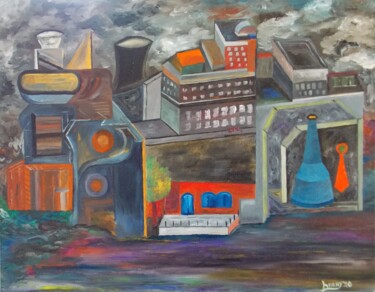 Картина под названием "Das Irrenhaus auf d…" - Harry Lübke (hARRY), Подлинное произведение искусства, Масло