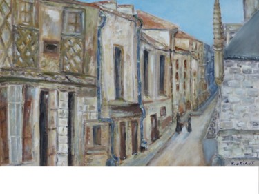 Peinture intitulée "la vieille ville" par H. Oriaut, Œuvre d'art originale, Huile