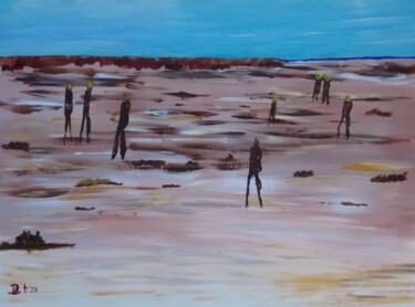 Painting titled "Mudflat hike (sketc…" by Harry, Original Artwork, Acrylic