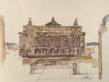 Tekening getiteld "Opéra" door Hartiste, Origineel Kunstwerk, Balpen